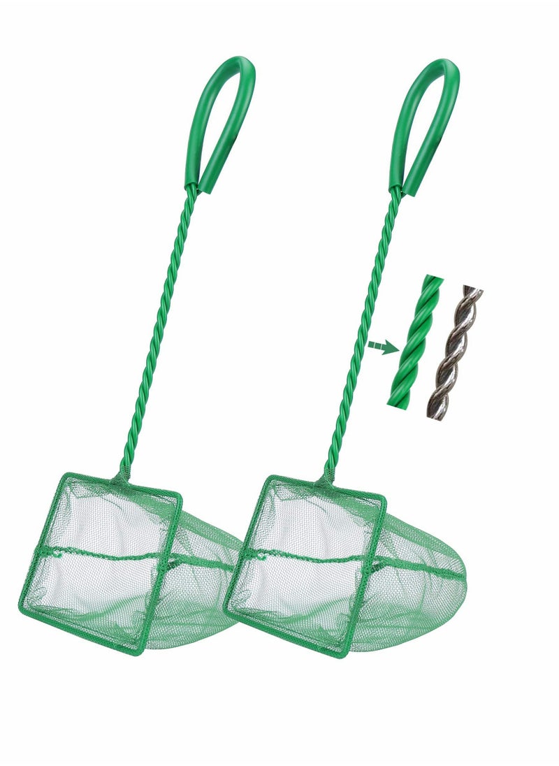 Excefore - Aquarium Fish Net 2 Pcs Fine Quick Catch Mesh Nylon Fishing Catch Nets with Handle - Image 1