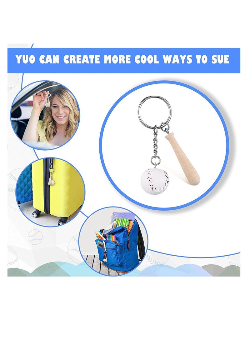 مضرب خشبي صغير 3 بوصات مع سلسلة مفاتيح كرة قاعدة، للأطفال من سن 8 سنوات، مجموعة من 12 - مثالي للهدايا الجماعية، الرياضات، تذكارات، احتفالات الفوز، هدايا للرياضيين، الأمهات، الآباء والمدربين - Image 5