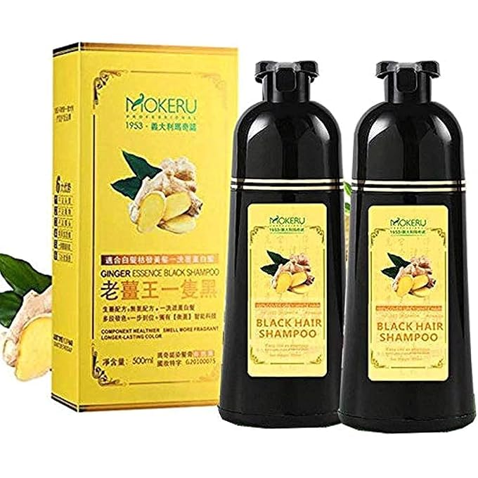 MOKERU Black Hair Shampoo500ml 2 Pieces - Image 1