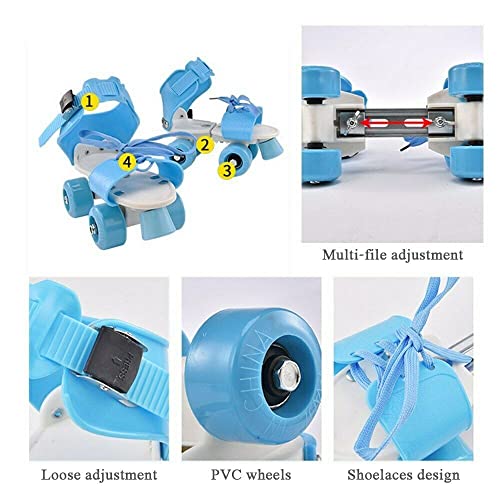 AUTHFORT Roller Skates for Girls Age Group 7-12 Years Adjustable Inline Skating Shoes with School Sport-Multi Colour (Blue) - Image 3