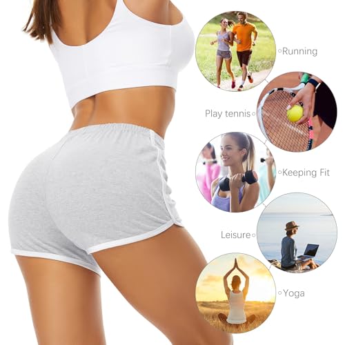 URATOT Women's Cotton Shorts Gym Shorts Yoga Shorts Summer Running Active Shorts Dance, Pack of 2 - Image 4