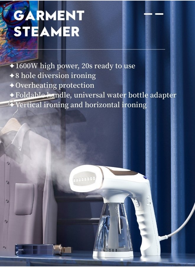 Perfin - Steamer Iron 1600W Portable Garment Steamer for Clothes, Travel Steamer with Detachable 250ml Water Tank, Foldable Handle, Fast Heat Up in 20s - Image 1