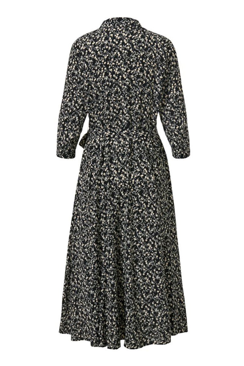 Tchibo Women Floral Pattern Midi Dress, Black Combo - Image 2