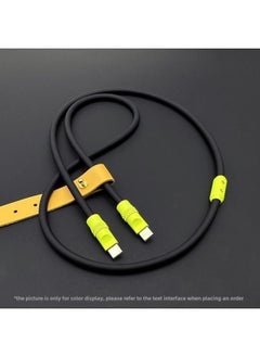 Generic Mobile Phone Color Matching Fast Charging Silicone Tablet IPhone Data Line Apple 16Pro Computer PD For IPad-Color:Matte Black + Fluorescent Yellow Shell + Slider-Line Length:2m (usb To Apple 8-14 Front/12w)  - Image 1
