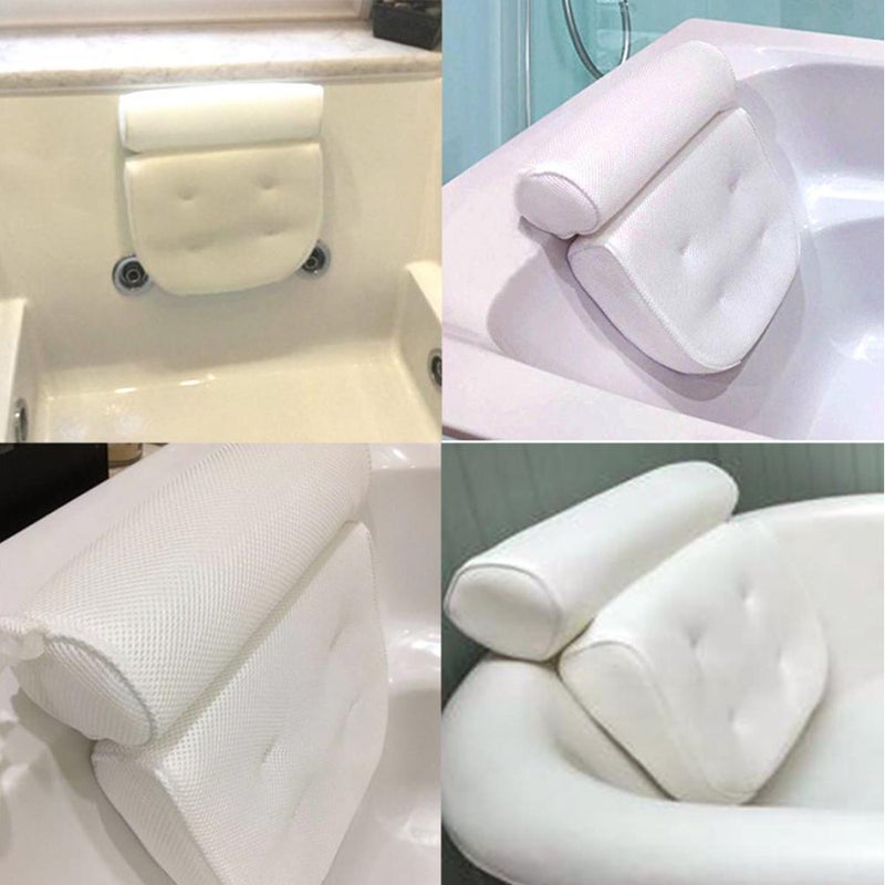 Bath Pillow Bathtub Spa Pillow 3D Mesh Cloth Bath Pillow Back Cushion Bathroom Pillow with Suction Cups - Image 4