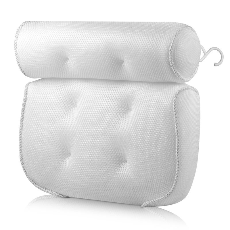Bath Pillow Bathtub Spa Pillow 3D Mesh Cloth Bath Pillow Back Cushion Bathroom Pillow with Suction Cups - Image 1