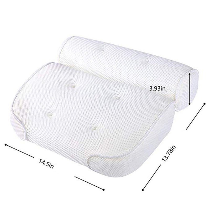 Bath Pillow Bathtub Spa Pillow 3D Mesh Cloth Bath Pillow Back Cushion Bathroom Pillow with Suction Cups - Image 2
