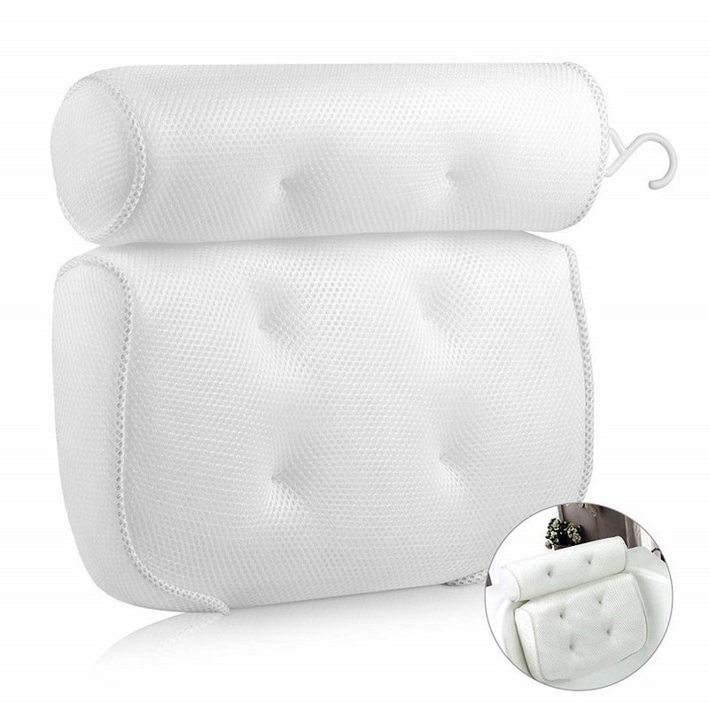Bath Pillow Bathtub Spa Pillow 3D Mesh Cloth Bath Pillow Back Cushion Bathroom Pillow with Suction Cups - Image 5