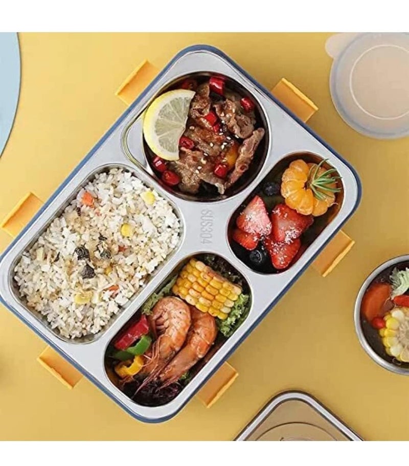 KAVRUL Stainless Steel Lunch Box Food Storage Container for Adults Kids Sealed Multicolor Lunch Box with Lids 4 Compartment - Image 3