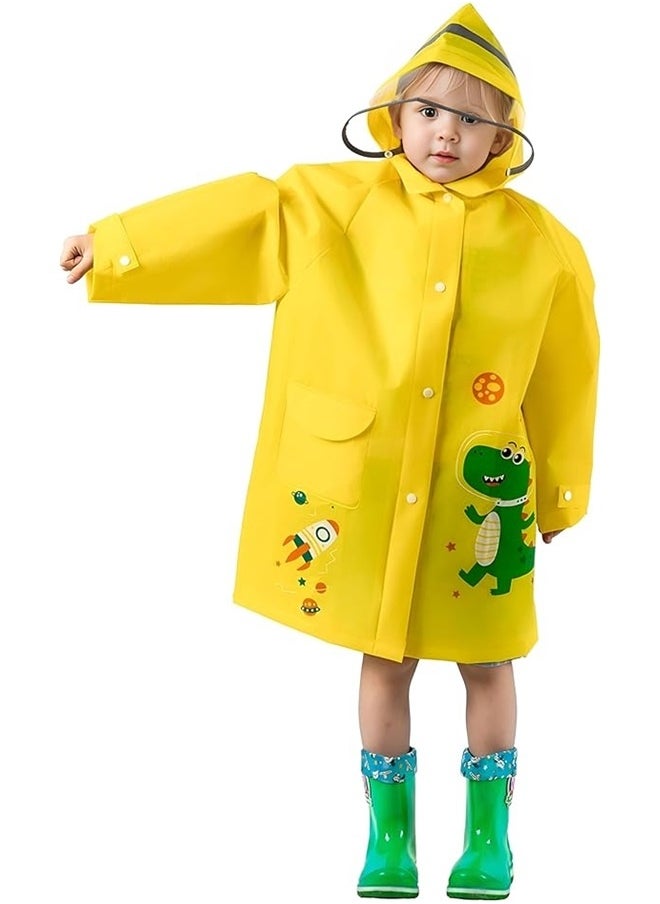 yongsheng Kids Raincoat With School Bag Cover Long Cartoon Rainwear Rain Ponchos With Hoods Rain Jacket Cape Reusable For Outdoor Climbing Cycling Hiking Camping（S）  - Image 1