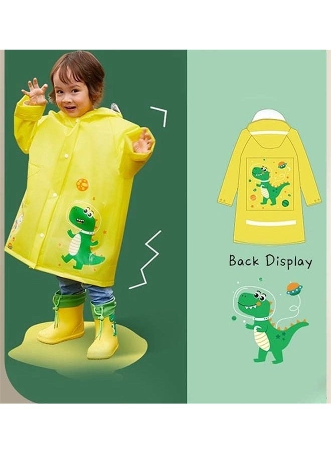 yongsheng Kids Raincoat With School Bag Cover Long Cartoon Rainwear Rain Ponchos With Hoods Rain Jacket Cape Reusable For Outdoor Climbing Cycling Hiking Camping（S）  - Image 2