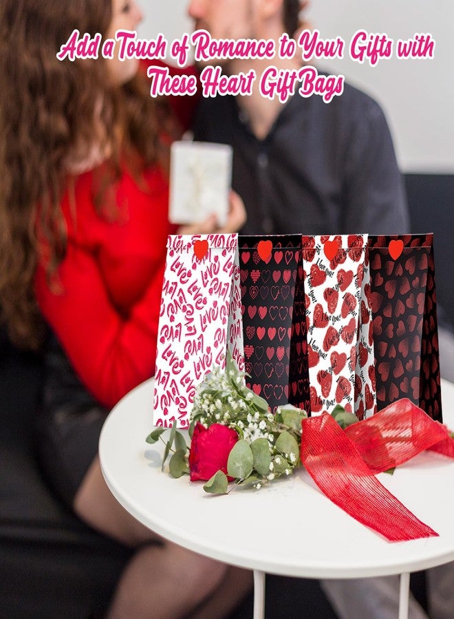 Linelglobal Valentine Bag for Treat, 24 Pack Valentine Goodie Bag for Party Favor, Anniversary Bag 9" Heart - Image 4