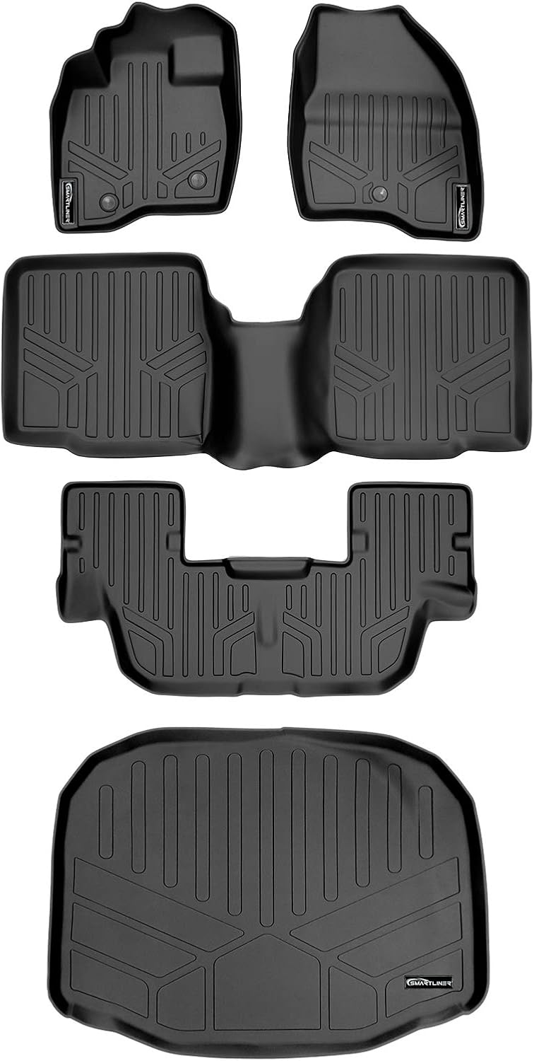 MAX LINER A0245/B0082/C0082/E0082 Floor Mats 3 Rows and Cargo Liner Set Black for 2017-2018 Ford Explorer - Image 1