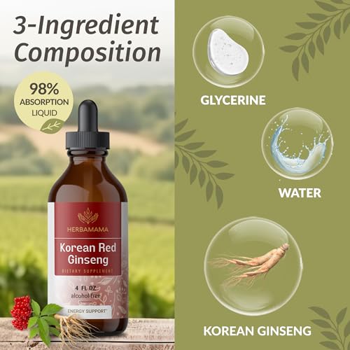 HERBAMAMA Panax Ginseng Root Tincture - Immune & Overall Support with Korean Red Ginseng Supplement - Vegan, Non-GMO, Alcohol & Sugar-Free Herbal Drops, 56-Day Supply - Image 4
