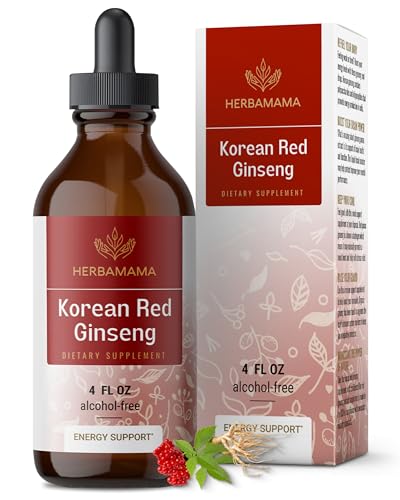 HERBAMAMA Panax Ginseng Root Tincture - Immune & Overall Support with Korean Red Ginseng Supplement - Vegan, Non-GMO, Alcohol & Sugar-Free Herbal Drops, 56-Day Supply - Image 1
