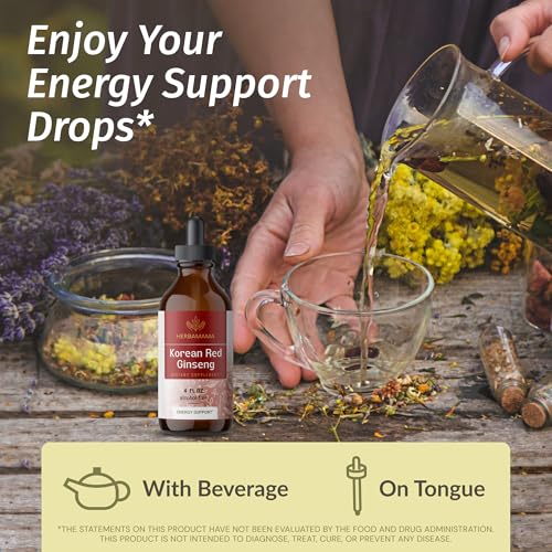 HERBAMAMA Panax Ginseng Root Tincture - Immune & Overall Support with Korean Red Ginseng Supplement - Vegan, Non-GMO, Alcohol & Sugar-Free Herbal Drops, 56-Day Supply - Image 2
