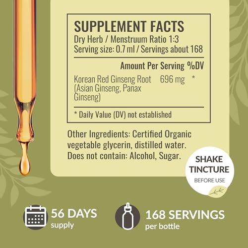 HERBAMAMA Panax Ginseng Root Tincture - Immune & Overall Support with Korean Red Ginseng Supplement - Vegan, Non-GMO, Alcohol & Sugar-Free Herbal Drops, 56-Day Supply - Image 3