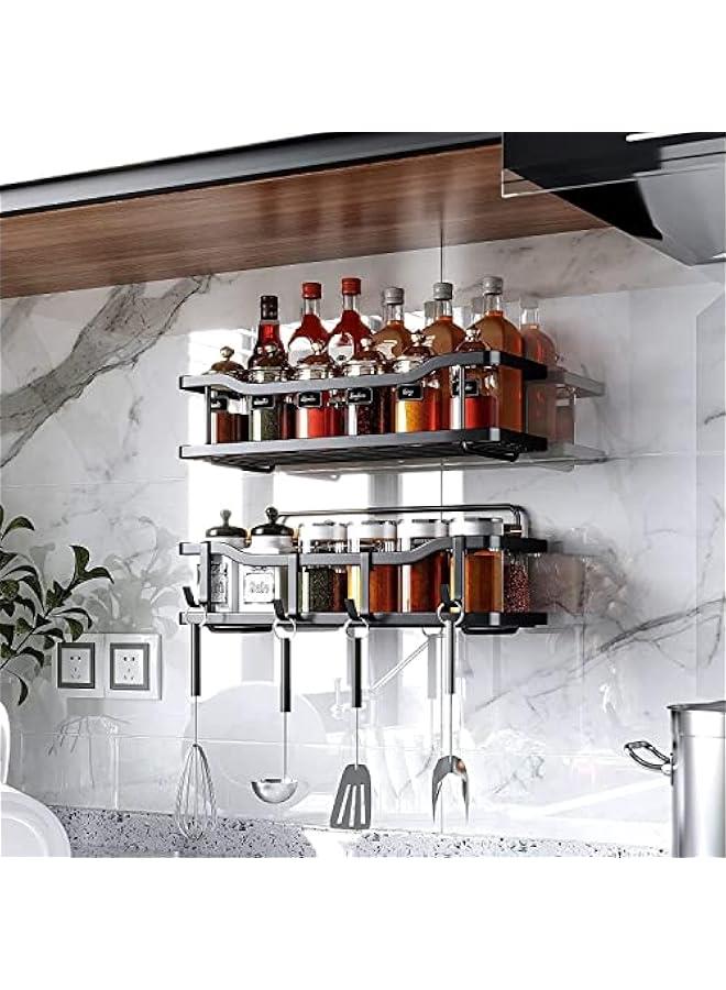 هوكور علبة دش من بيكبيس، عبوة من قطعتين، منظم دش لاصق بدون ثقب، ارفف دش من الستانلس ستيل 304 مقاومة للصدا لتنظيم الدش والحمام، اسود غير لامع - Image 4