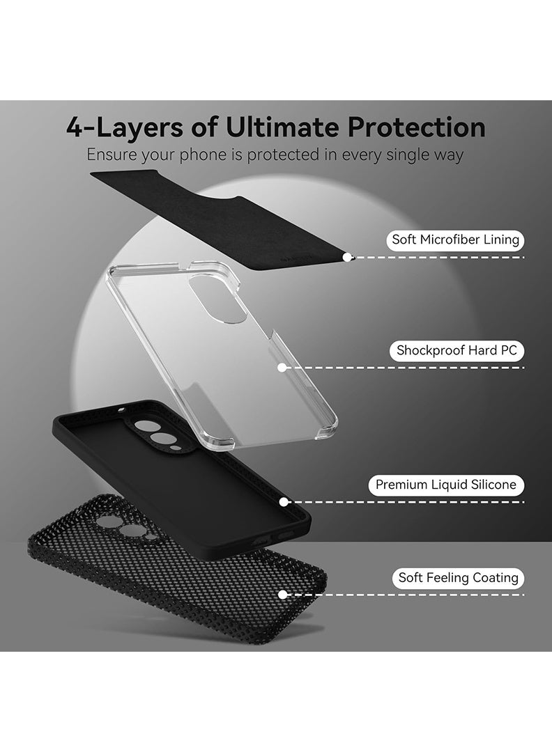 رفع القضية متوافق مع حافظة سامسونج جالاكسي S25 إيدج 6.7 بوصة، سيليكون سائل ناعم وممتاز [بطانة من الألياف الدقيقة المضادة للخدش] غطاء هاتف نحيف واقٍ مقاوم للصدمات لهاتف S25 إيدج 2025، أسود - Image 4