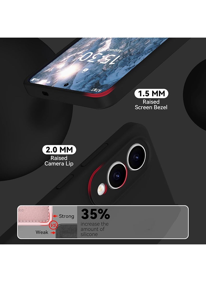 رفع القضية متوافق مع حافظة سامسونج جالاكسي S25 إيدج 6.7 بوصة، سيليكون سائل ناعم وممتاز [بطانة من الألياف الدقيقة المضادة للخدش] غطاء هاتف نحيف واقٍ مقاوم للصدمات لهاتف S25 إيدج 2025، أسود - Image 3