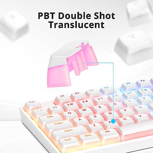 surmen 117-Key Pudding Keycaps，PBT Double Shot Keycaps XDA Profile Anti-Grease for MX Switches Mechanical Keyboard(White) - Image 3