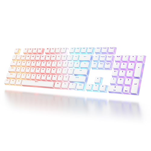 surmen 117-Key Pudding Keycaps，PBT Double Shot Keycaps XDA Profile Anti-Grease for MX Switches Mechanical Keyboard(White) - Image 5
