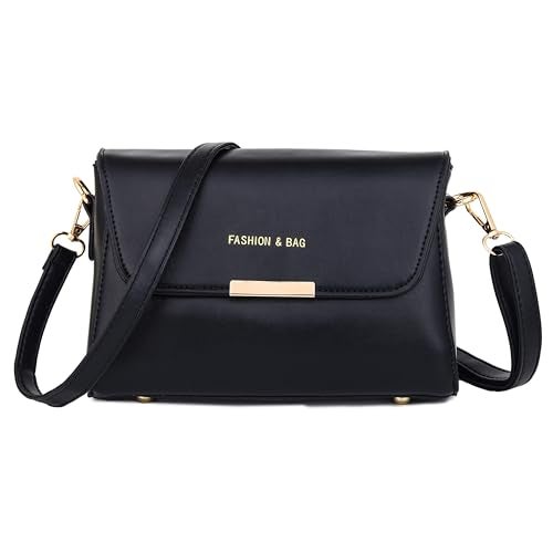 ketmart Crossbody Bag for Women Trendy Woven Purse PU Leather Shoulder Handbags with Strap for travel and office,out door us (Color_Black) - Image 1