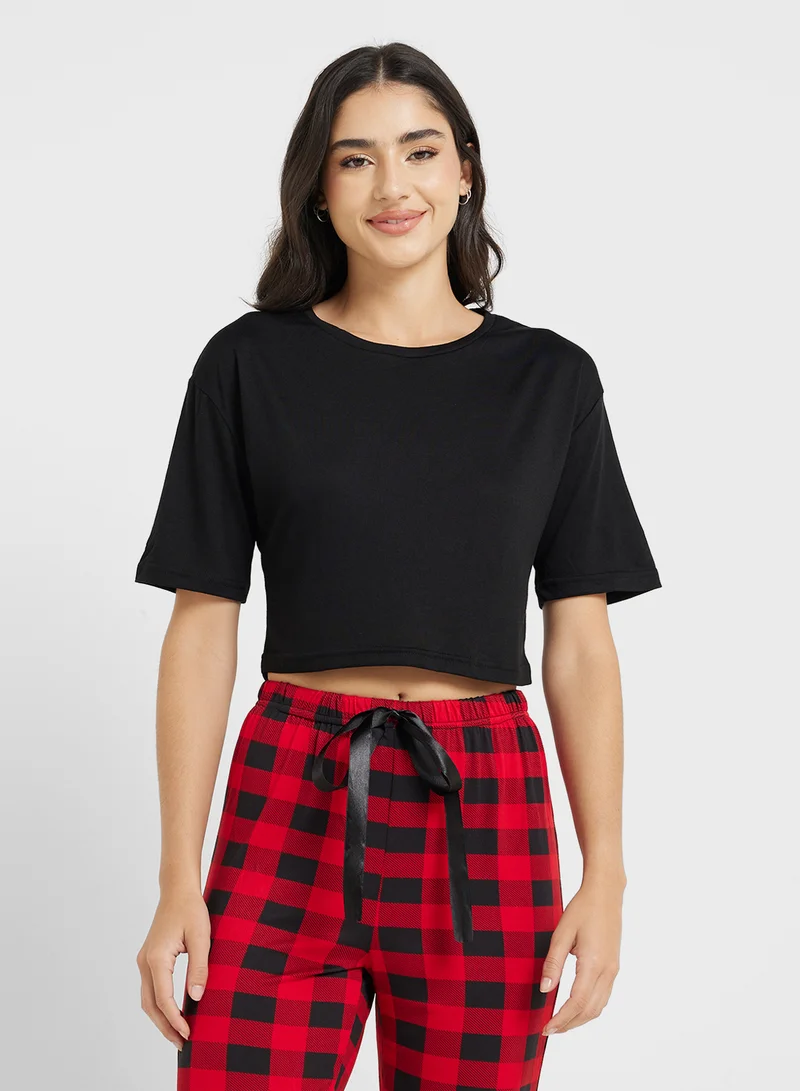 Ginger T-Shirt & Checkered Pj Set