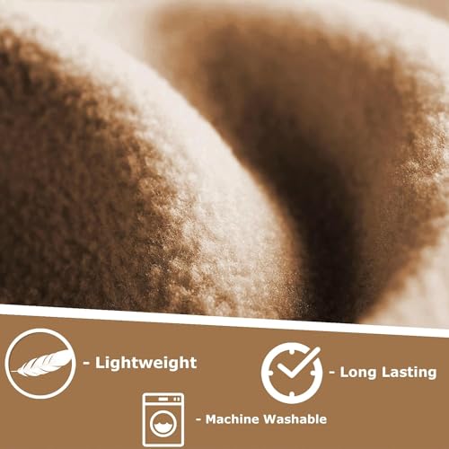 Purav Light Singal Bed Fleece Soft, Lightweight,Woolen, Winter & Traveling Ideal AC & All-Season Polar Fleece-60 X 90''-2 Pc, Beige - Image 5