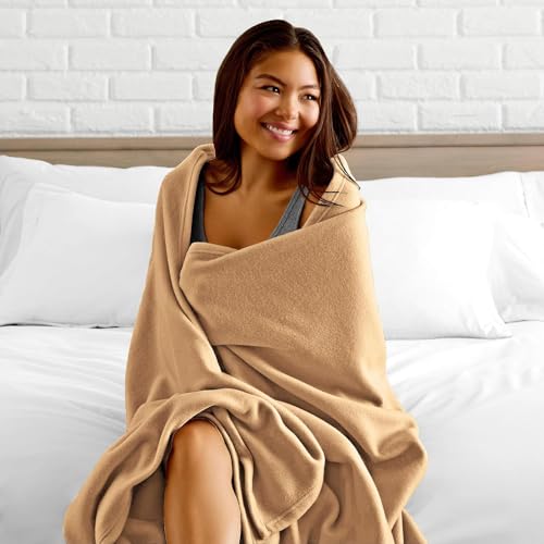 Purav Light Singal Bed Fleece Soft, Lightweight,Woolen, Winter & Traveling Ideal AC & All-Season Polar Fleece-60 X 90''-2 Pc, Beige - Image 3