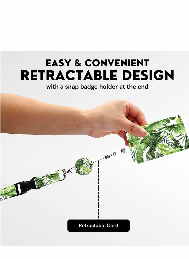 XiuWoo ID Badge Holder with Lanyard - Fashionable Card Holders Retractable Lanyards Soft Fiber, Metal Clip, Sturdy Buckle for Key, Wallet Nurse, Teacher - Image 4