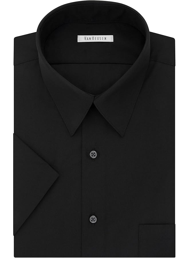 فان هيوزن قميص رجالي بأكمام قصيرة وقصة عادية من قماش البوبلين سادة - Image 3