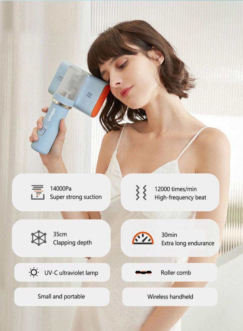 لينكبين مكنسة كهربائية مزيل العث الكهربائية مع مصباح تعقيم UV-C 145 مل 120 واط L-WA03 أزرق - Image 2