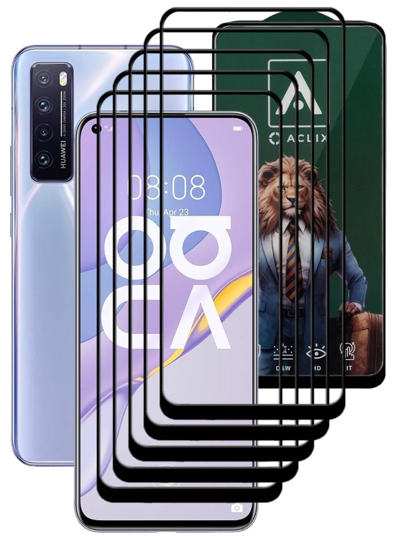 ACLIX 5 Pieces Antistatic ESD Dustproof Premium Quality High Definition Tempered Glass Screen Protector Designed For Huawei nova 7 5G - Image 1