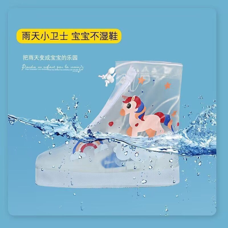 Children'S Rain Shoe Cover Boys And Girls Rain Waterproof Foot Cover Non-Slip Wear-Resistant Baby Student Water Shoes High Rain Boots - Image 4