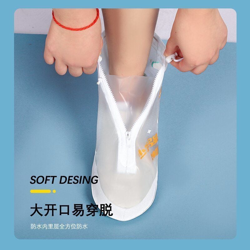 Children'S Rain Shoe Cover Boys And Girls Rain Waterproof Foot Cover Non-Slip Wear-Resistant Baby Student Water Shoes High Rain Boots - Image 3