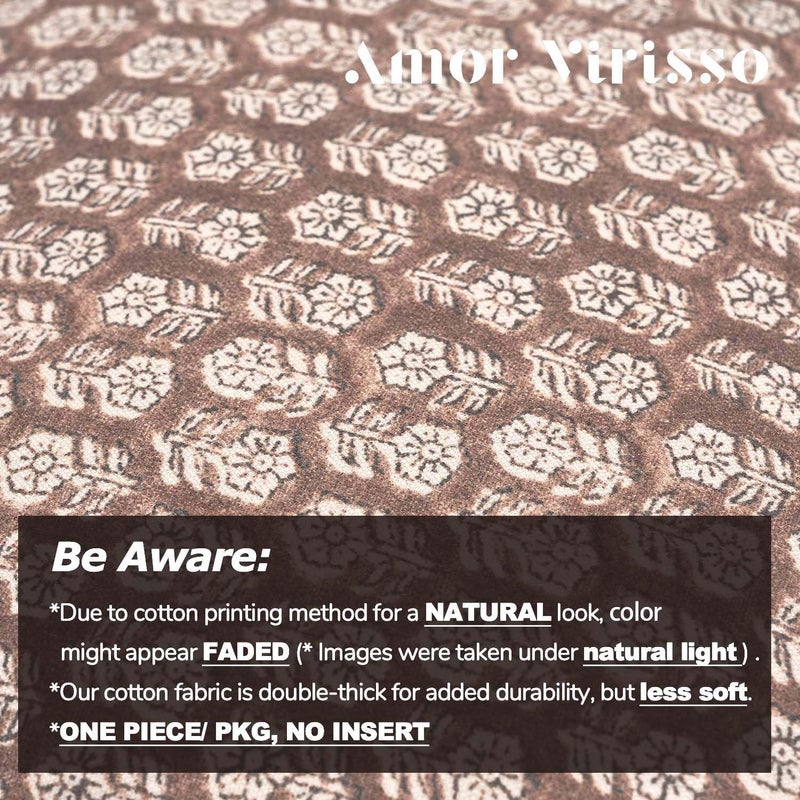 Amor Virisso 20x20 Pillow Covers Floral Pillow Covers Farmhouse Neutral Pillow Covers Decorative Pillows for Couch Accent Sofa Pillows 1PC, Cognac Brown - Image 5