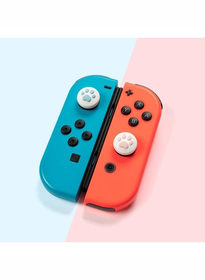 Unique Thumb Grip Joystick Caps for Nintendo Switch/OLED/Lite Console, Cute Cat Paw Shape Kawaii Silicone Joystick Cover Replacement Thumb Grip Covers for Joycon Switch Controller - Pink & Blue, 2 Pairs  - Image 5