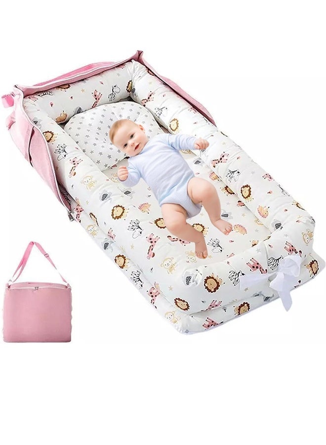 بيوينتي Baby Nest，Baby Lounge,قابل للطي والقابلة للإزالة والقابلة للغسيل, سرير حماية الطفل المحمول من القطن, الأطفال الصغار بيونيك السرير لغرفة النوم,مثالية للسفر, هدايا للمولدين حديثي الولادة - Image 1