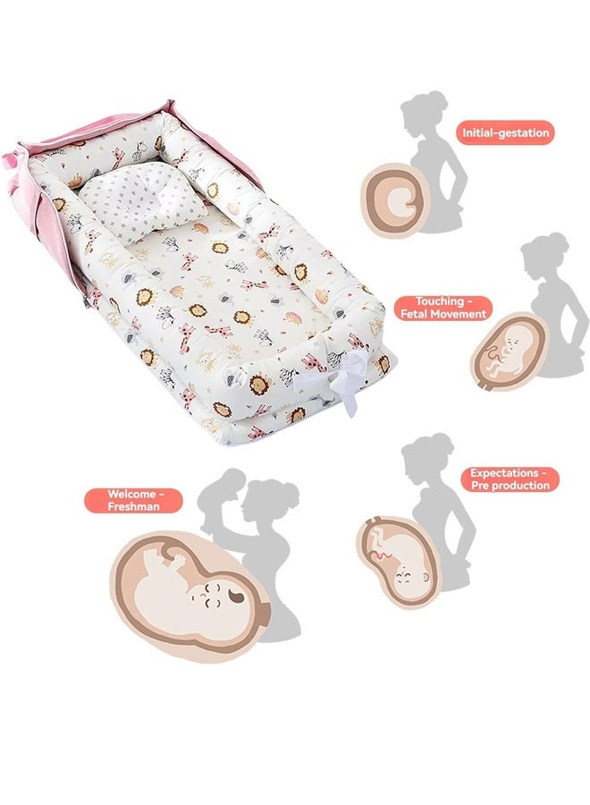 بيوينتي Baby Nest，Baby Lounge,قابل للطي والقابلة للإزالة والقابلة للغسيل, سرير حماية الطفل المحمول من القطن, الأطفال الصغار بيونيك السرير لغرفة النوم,مثالية للسفر, هدايا للمولدين حديثي الولادة - Image 4
