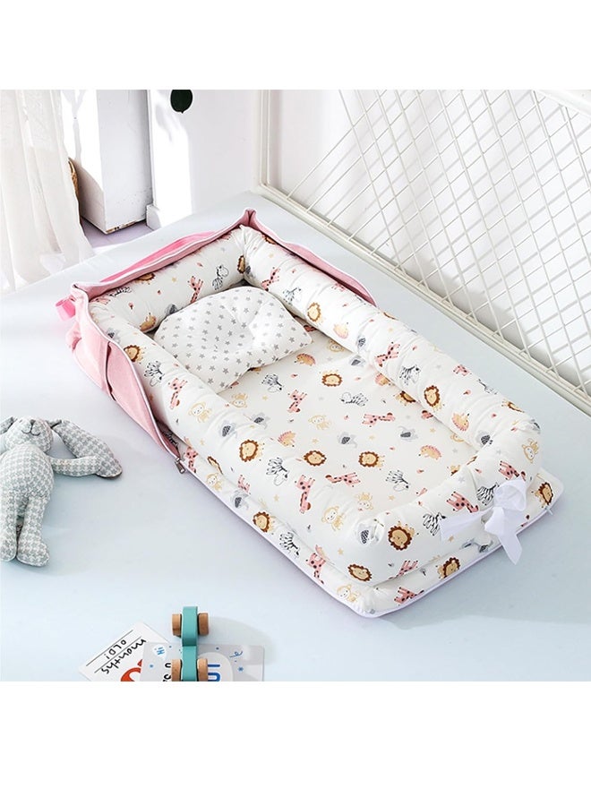 بيوينتي Baby Nest，Baby Lounge,قابل للطي والقابلة للإزالة والقابلة للغسيل, سرير حماية الطفل المحمول من القطن, الأطفال الصغار بيونيك السرير لغرفة النوم,مثالية للسفر, هدايا للمولدين حديثي الولادة - Image 2