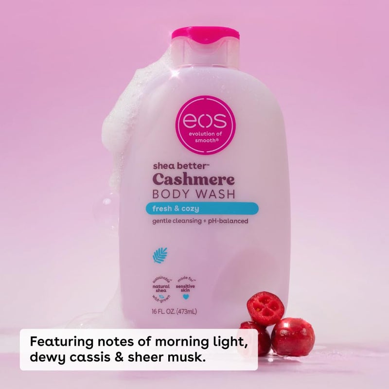 eos Shea Better Cashmere Body Wash Fresh Cozy Moisturizing pH Balanced Body Wash Creamy Gel Formula Paraben Phthalate Free Sensitive Skin 16 fl oz - Image 3