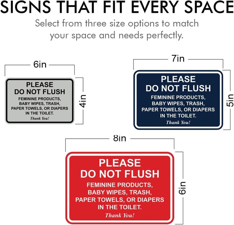 All Quality Classic Framed Please Do Not Flush Thank You Bathroom Etiquette Sign - 4" x 6" (Brushed Silver) 10 Pack - Image 2