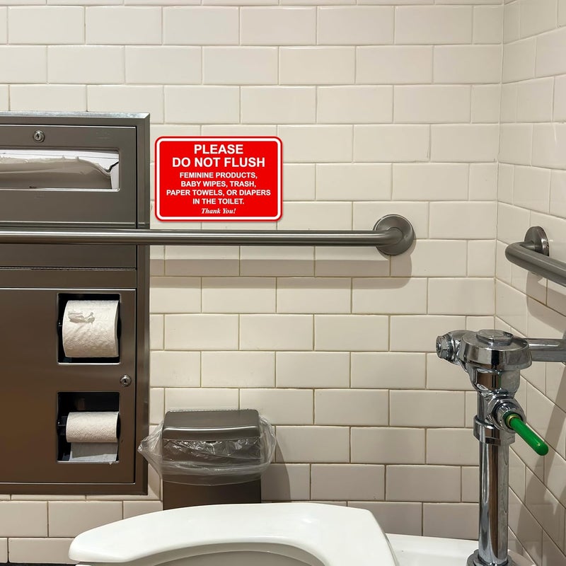 All Quality Classic Framed Please Do Not Flush Thank You Bathroom Etiquette Sign - 4" x 6" (Brushed Silver) 10 Pack - Image 4