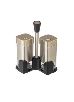 Dania Salt/Pepper Shaker Set of 2 Glass with Stainless Steel  - Image 1