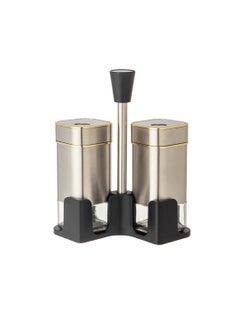Dania Salt/Pepper Shaker Set of 2 Glass with Stainless Steel  - Image 2