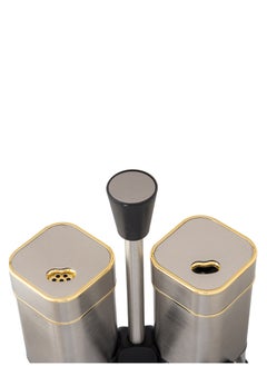 Dania Salt/Pepper Shaker Set of 2 Glass with Stainless Steel  - Image 3