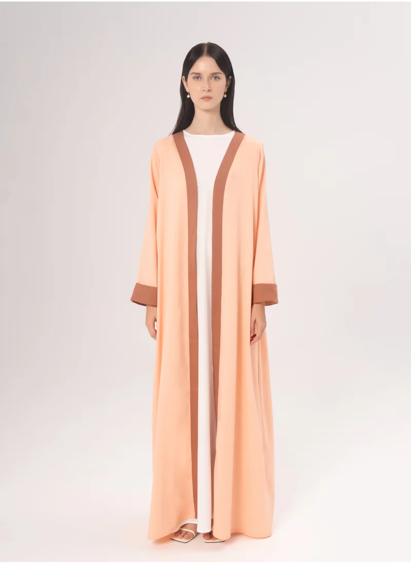Hadiyath Al Madinah Tangerine Oasis Open Abaya - HM