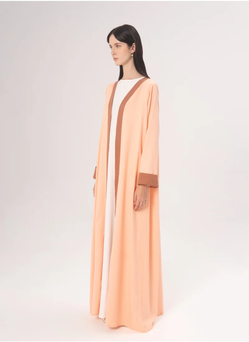 Hadiyath Al Madinah Tangerine Oasis Open Abaya - HM