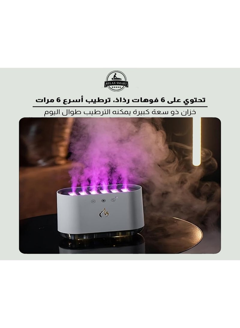 ريلاكس سمارت مرطب وموزع زيوت عطرية بتقنية اللهب الضوئي LED – جهاز ترطيب بالموجات فوق الصوتية مع تأثير لهب واقعي لتعطير وترطيب الجو في المنزل والمكتب وتحسين النوم - Image 3